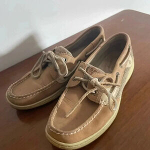 Brown Leather‎ Sperry Top Siders Boat Shoes Loafers Flats GUC! Size 6.5 #71